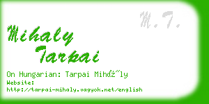 mihaly tarpai business card